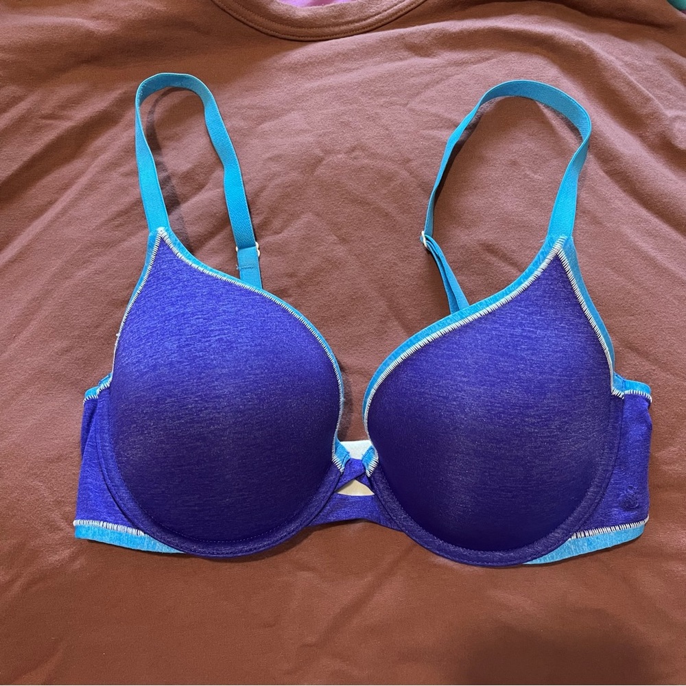 Victoria’s Secret Perfect Shape Bra Underwire Convertible Straps Blue Size 34D